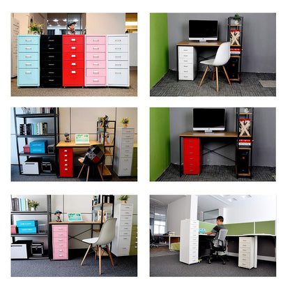 5-Drawer Rolling Metal File Cabinet