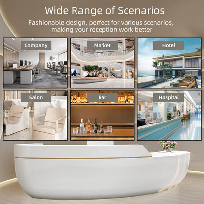 Modern Reception Desk with Curved Counter Design