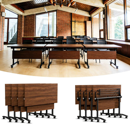 Mobile Folding Conference Table with Wheels