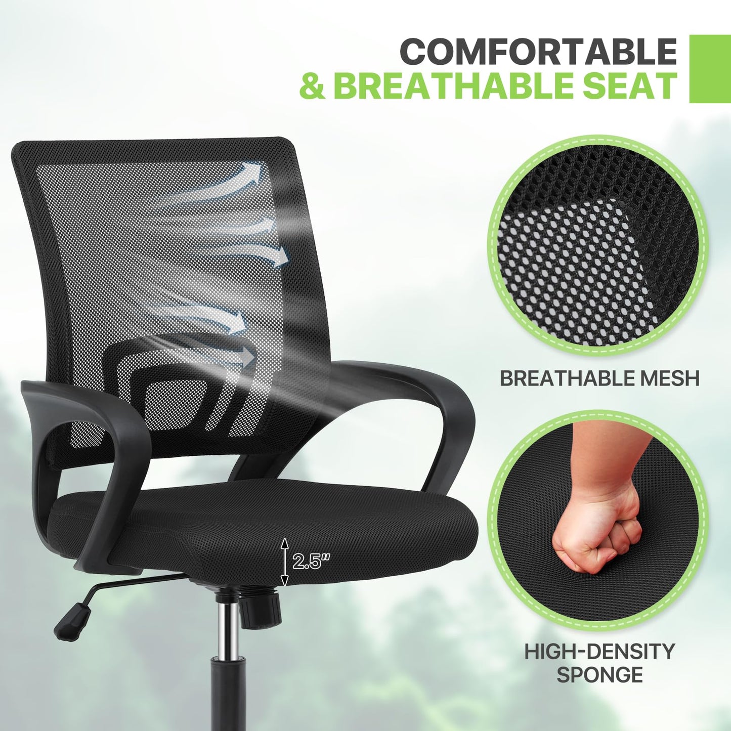 Mid-Back Ergonomic Mesh Office Chair