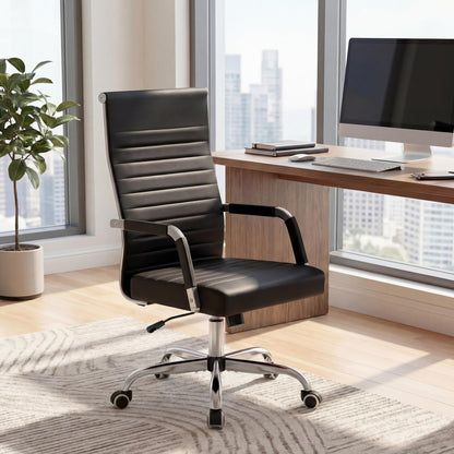 Mid-Back Leather Conference Chair Set