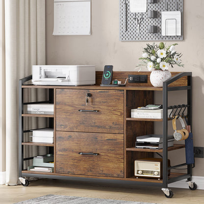 2-Drawer File Cabinet with Adjustable Shelves