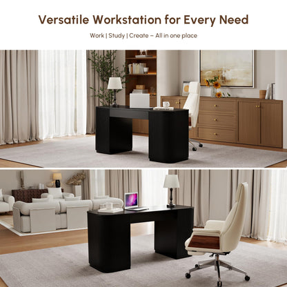 Modern Standing Computer Desk with Storage Cabinet
