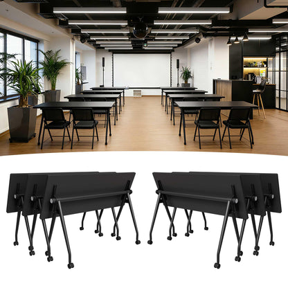 Modular Mobile Conference Table with Flip Top