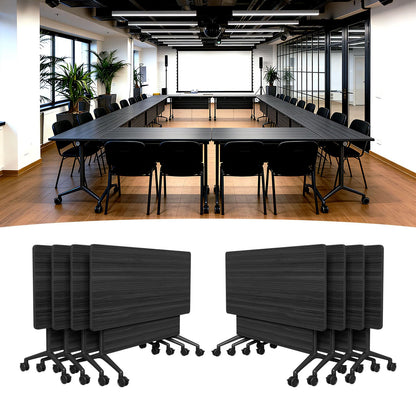 Modular Mobile Conference Table with Flip Top