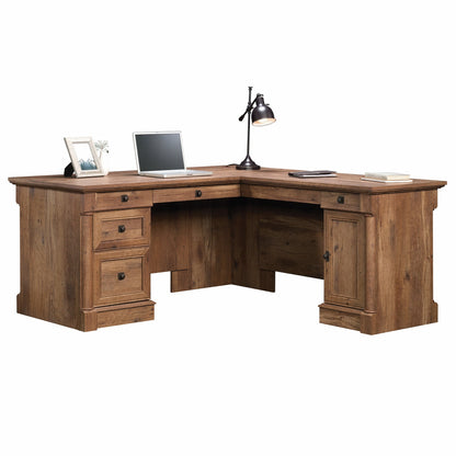 L-Shaped Office Desk with File Storage & Keyboard Tray
