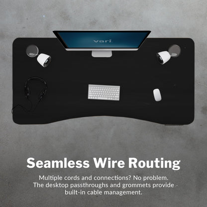 Electric Standing Desk with Ergonomic Curved Top