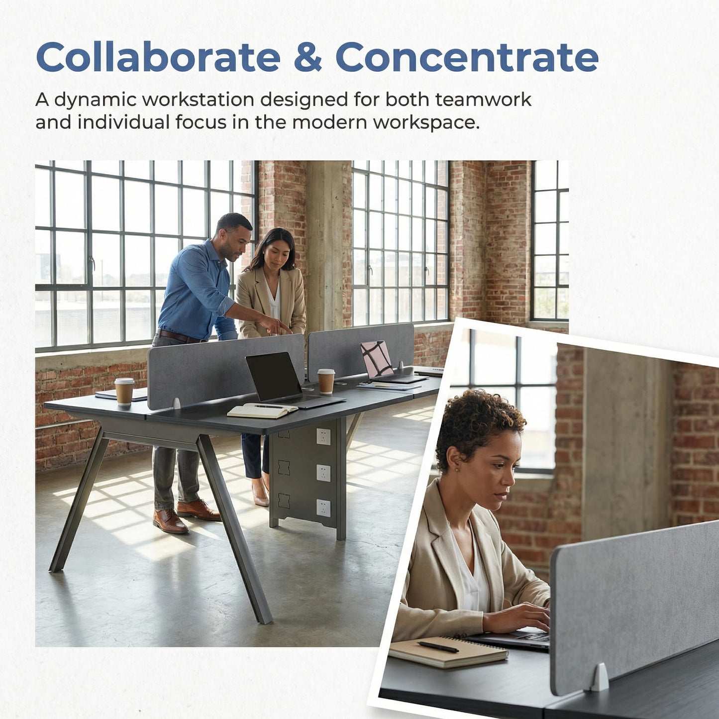 Modular Office Workstation with Privacy Panels