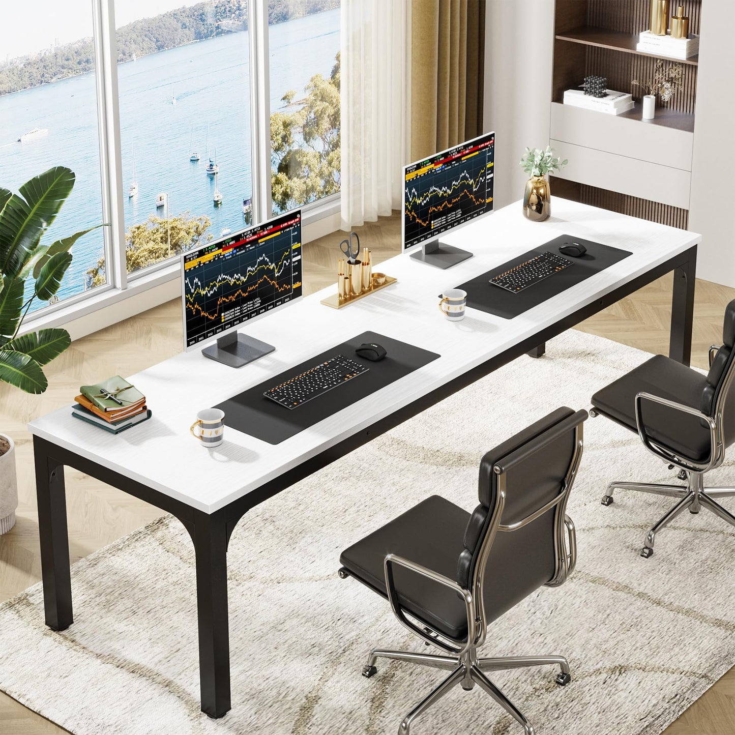 Extra Long Double Computer Desk Workstation