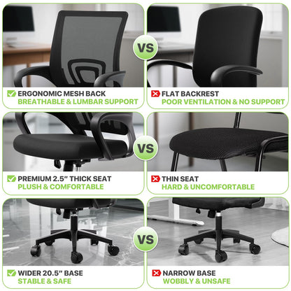 Mid-Back Ergonomic Mesh Office Chair