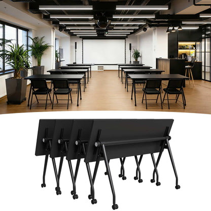 Modular Mobile Conference Table with Flip Top