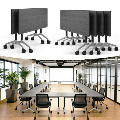 Mobile Folding Conference Table with Wheels