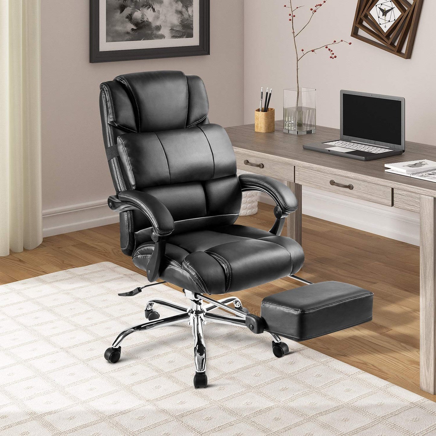 Luxury Executive Office Chair with Footrest