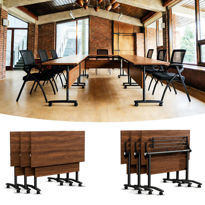 Modular Mobile Conference Table with Flip Top