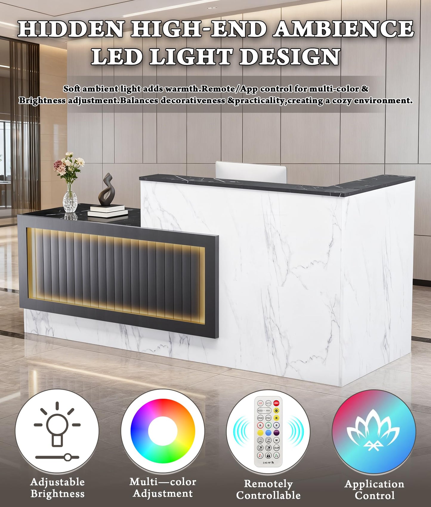 Large L-Shaped Reception Desk with Lockable Storage