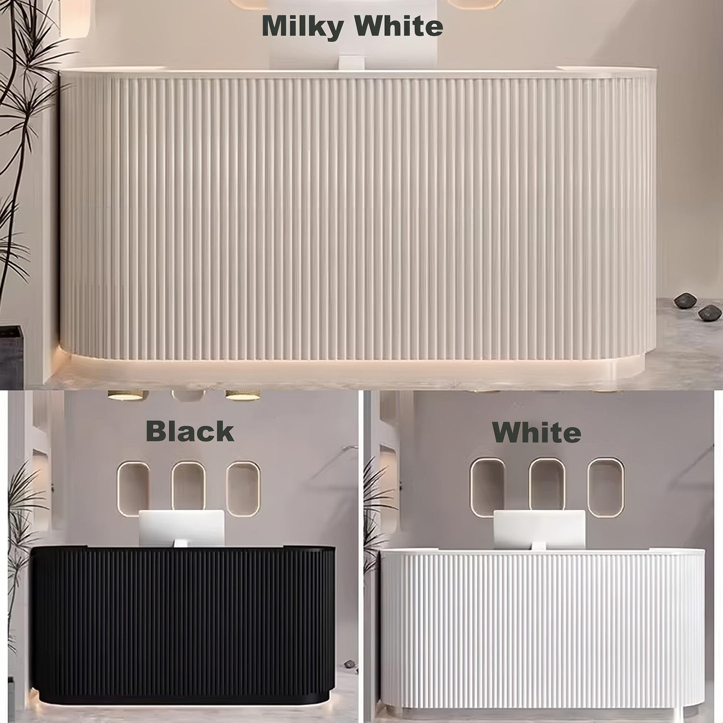 Modern Salon Reception Desk with Decorative Panels