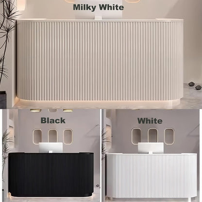 Modern Salon Reception Desk with Decorative Panels