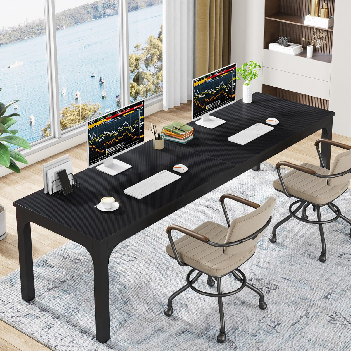 Extra Long Double Computer Desk Workstation