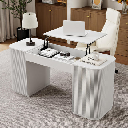 Modern Standing Computer Desk with Storage Cabinet