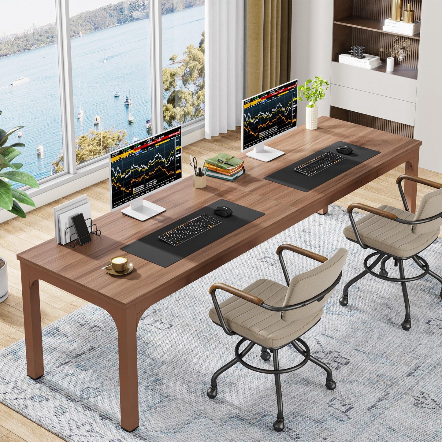Extra Long Double Computer Desk Workstation