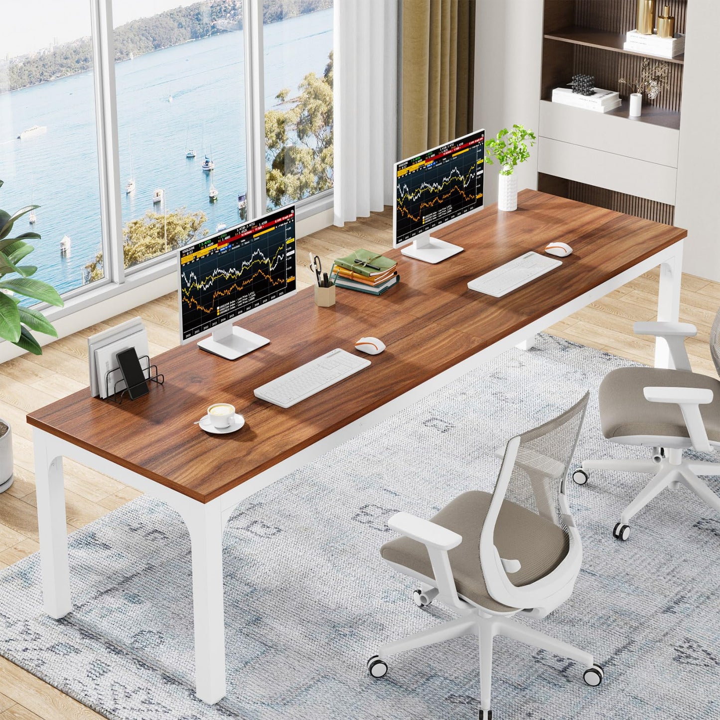 Extra Long Double Computer Desk Workstation