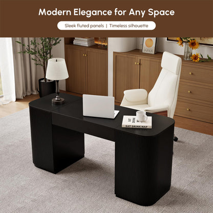 Modern Standing Computer Desk with Storage Cabinet